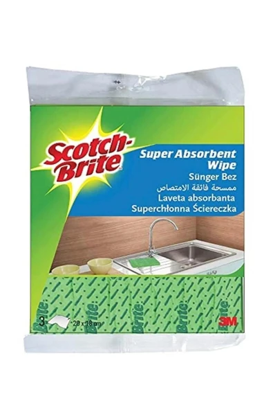 SCOTCH BRİTE Sil Temizle Seti - Temizlik Bezi 3 Adet + Selülozik Tırnak Konfor Süngeri 2 Adet - 2