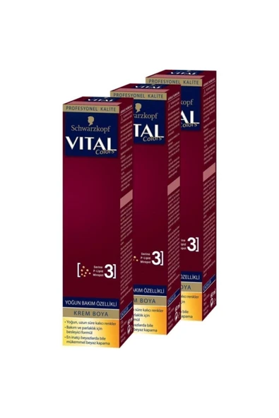 VİTAL Saç Boyası 5-889 Kızılı X 3 Adet