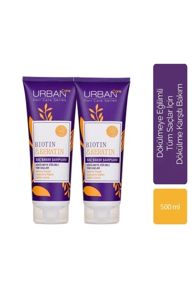 URBAN CARE Biotin & Keratin Saç Bakım Şampuanı 2'li Avantajlı Paket