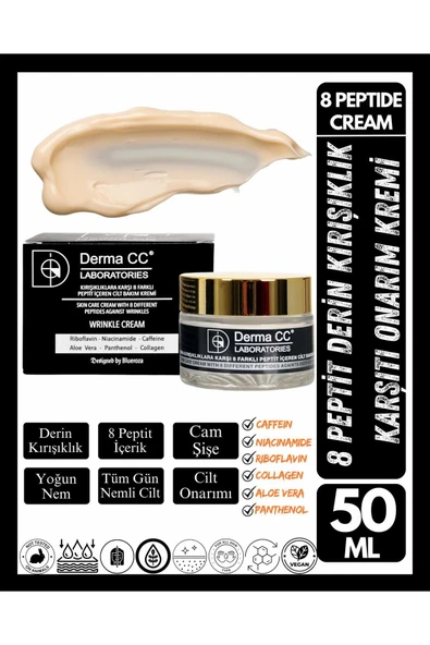 DERMA CC LABORATORIES Derin Kırışıklıklara Karşı 8 Farklı Peptit Içeren Cilt Bakım Ve Onarım Kremi 50 ml