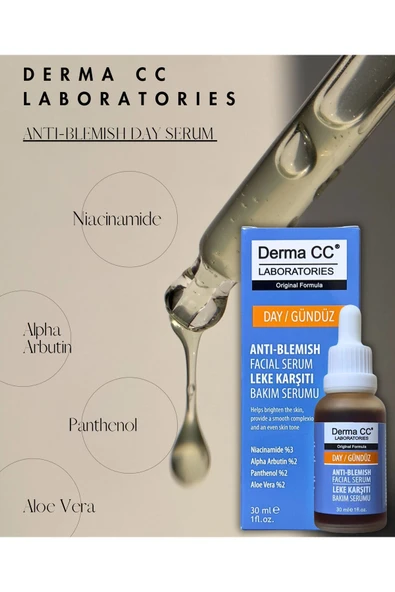 DERMA CC LABORATORIES Leke Karşıtı Ton Eşitleyici ve Aydınlatıcı Arbutin/Niacinamıde Ampul 30m - DAY - 2