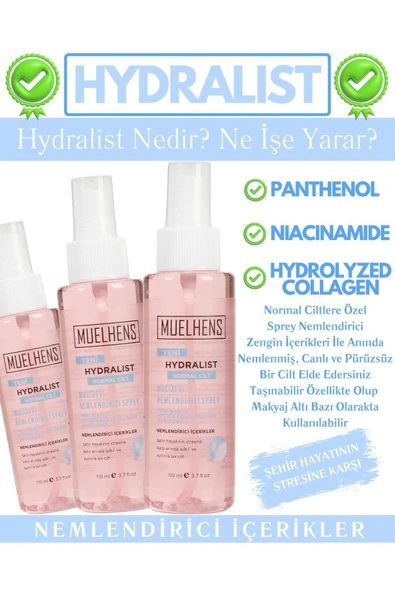 MUELHENS Hydralist Nemlendirici Sprey Normal Cilt + Işıltı Veren 110ml X 2 Adet - 4