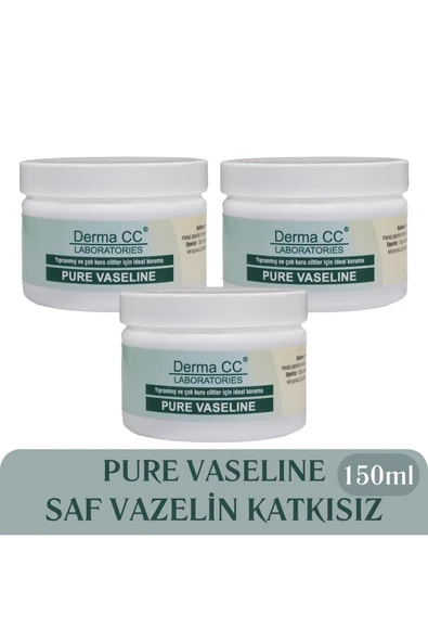 DERMA CC LABORATORIES Sensitive Pure Vaseline - Saf Katkısız Vazelin 150ml X 3 Adet