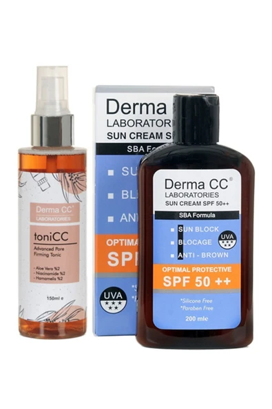 DERMA CC LABORATORIES Anti Brown Güneş Kremi Spf50++ 200 Ml + Gözenek Sıkılaştırıcı Tonik 150ml