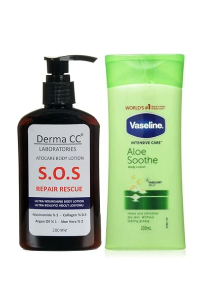 DERMA CC LABORATORIES Atocare Lotion 200ml + Vaseline Aloe Soothe Lotion 200 Ml