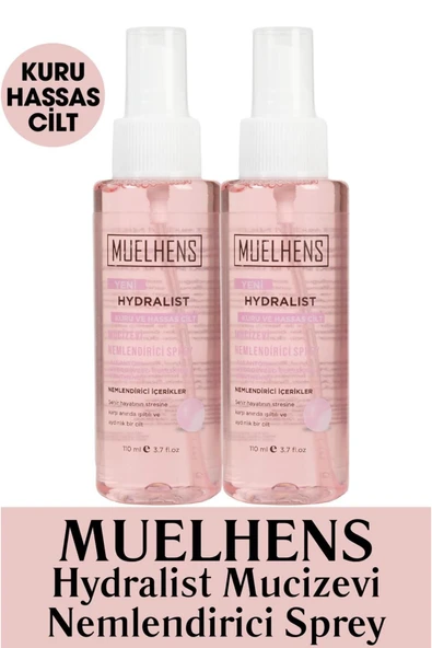 MUELHENS Hydralist Nemlendirici Sprey Kuru ve Hassas Cilt 110 ml X 2 Adet