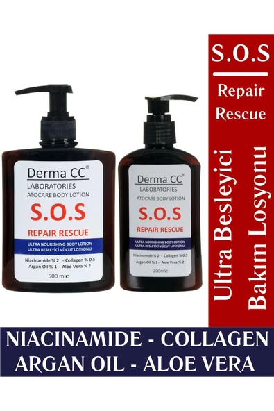 DERMA CC LABORATORIES S.O.S Acil Onarım Losyonu 500+200 ml - Ultra Besleyici Losyon