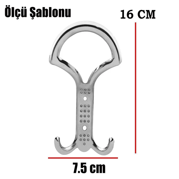 (5 ADET) Noktalı Krom Metal Portmanto Vestiyer Duvar Askısı Dolap Elbise Askılığı Askılık Askılığı - Resim 4