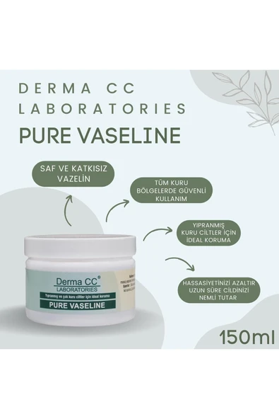 DERMA CC LABORATORIES Sensitive Pure Vaseline - Saf Katkısız Vazelin 150ml X 2 Adet - 2