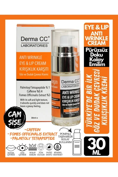 DERMA CC LABORATORIES Anti Wrinkle Eye&lip Cream - Göz Ve Dudak Çevresi Kırışık Karşıtı Krem 30 ml
