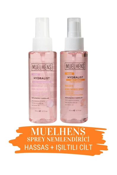 MUELHENS Hydralist Nemlendirici Sprey Kuru ve Hassas Cilt + Işıltı Veren 110ml X 2 Adet
