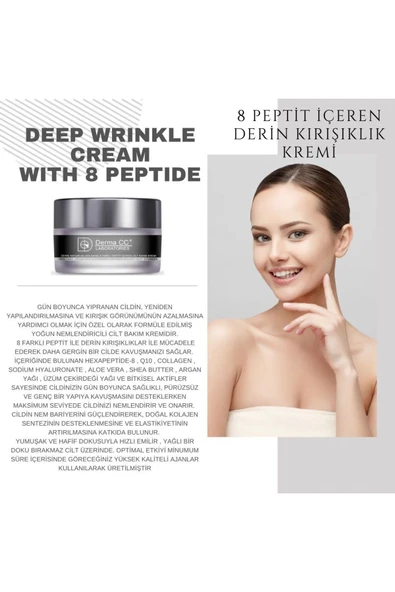 DERMA CC LABORATORIES 8 Peptit Içeren Derin Kırışıklık Karşıtı Cilt Bakım Kremi 50m X 2 Adet - 2