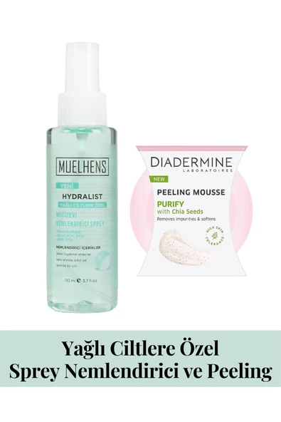 MUELHENS Hydralist Sprey Nemlendirici Yağlı Cilt 110m + Arındırıcı Peeling 75m