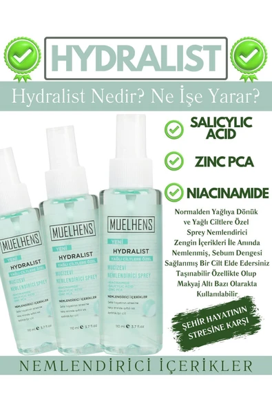 MUELHENS Hydralist Nemlendirici Sprey Yağlı Cilt 110m + Pears Anti Acne - Akne Karşıtı Sabun 120gr - 3
