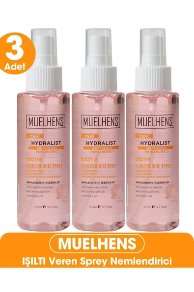 MUELHENS Hydralist Mucizevi Nemlendirici Sprey IŞILTI VEREN 110 ml X 3 Adet