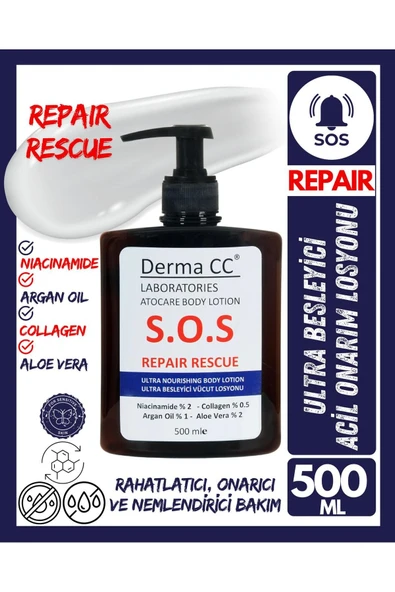 DERMA CC LABORATORIES S.O.S Acil Onarım Losyonu 500 ml - Ultra Besleyici