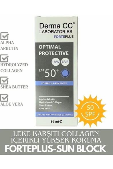 DERMA CC LABORATORIES Güneş Kremi SPF50+ FORTE PLUS Yüksek Koruma Katmanlı Koruyucu 50ml X 2 Adet - 3