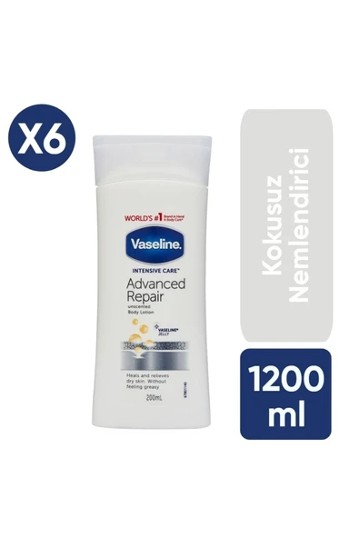 VASELİNE Gelişmiş Onarım Vücut Losyonu 200 Ml 6 Adet Intensive Care Advanced Repair Dry Skin Kuru Ciltler