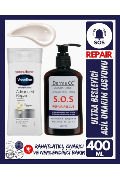 DERMA CC LABORATORIES Atocare Lotion 200ml + Vaseline Advanced Repair Lotion 200ml