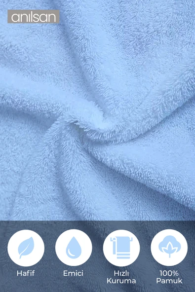 10'lu Mavi Greek Beyaz Banyo Havlusu - 70x140 Cm, 490 Gr, %100pamuk, Spa Ve Otel Havlusu - 3