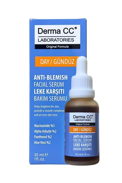 DERMA CC LABORATORIES Leke Karşıtı Ton Eşitleyici ve Aydınlatıcı Arbutin/Niacinamıde Ampul 30m - DAY
