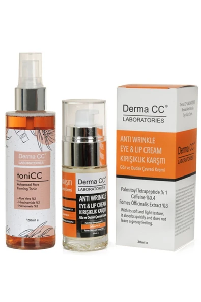 DERMA CC LABORATORIES Göz Ve Dudak Çevresi Kırışık Kremi 30ml + Gözenek Sıkılaştırıcı Tonik 150ml