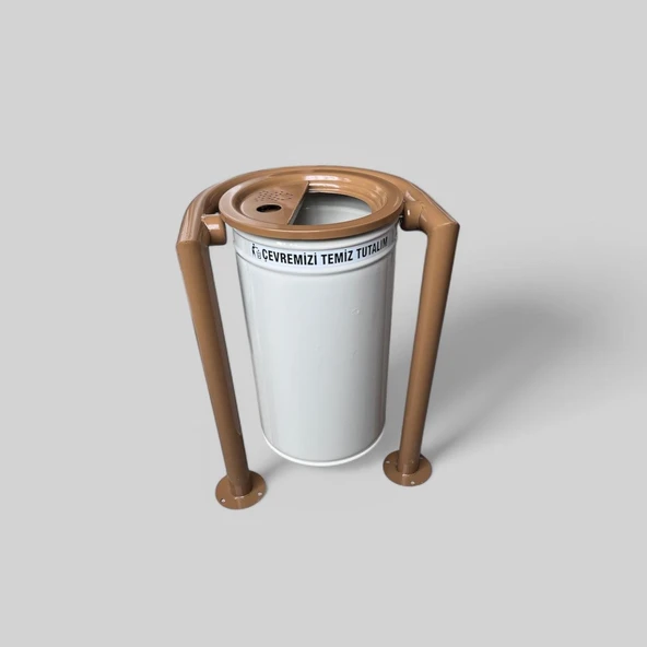 Dış Mekan Bahçe Çöp Kovası 30l Krem-Kahve - 2