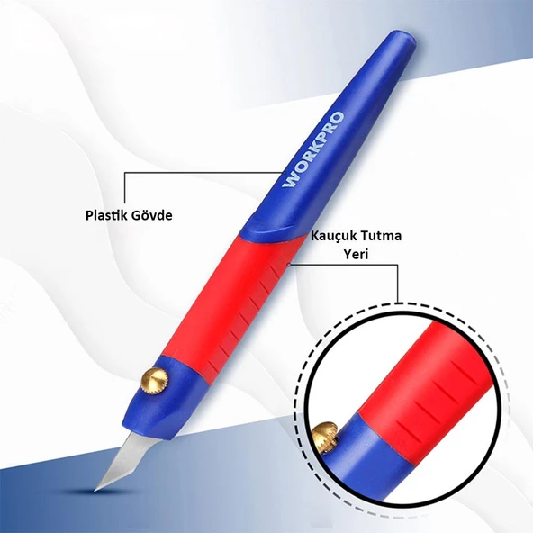 WORKPRO WP219005 14 Parça Profesyonel Hobi Maket Bıçağı Seti - Resim 4