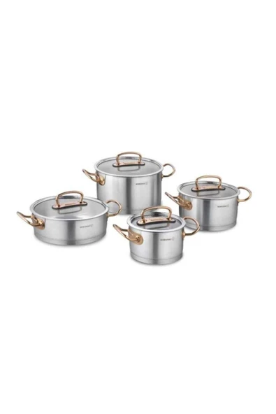 Korkmaz A1149 Proline 8 Parça Tencere Seti Rose Gold ürün görseli