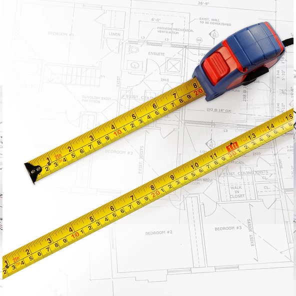 WORKPRO WP261008 3Mx16mm/10Ft. Naylon Kaplama Sarı Çelik Şerit Metre - 5