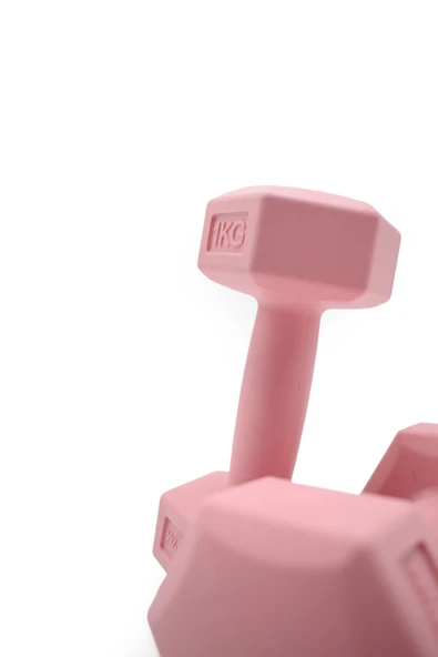 1 Kg x 2 Adet Köşeli Fuşya Plastik Dambıl Ağırlık Seti - 4