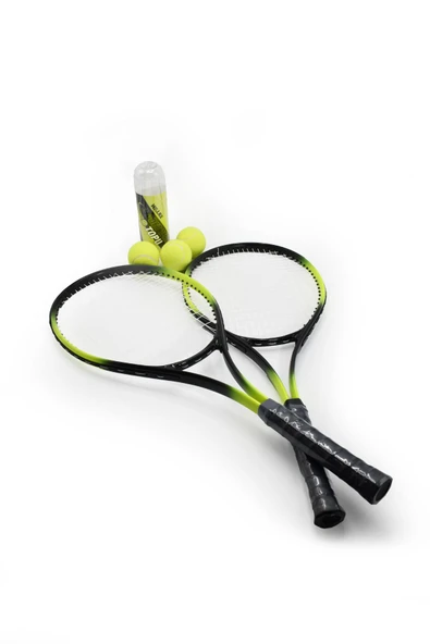 2 Adet  27 İnç Yetişkin Tenis Raketi + 1 Adet Tenis Çantası + 3 Adet Maç Topu - 3