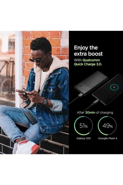 Spigen Pocketboost 10000 Mah 2 Portlu 36w Pd 3.0 Usb-c (18w) Taşınabilir Hızlı Şarj Powerbank F732qc - 3