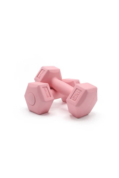 1 Kg x 2 Adet Köşeli Fuşya Plastik Dambıl Ağırlık Seti - 3