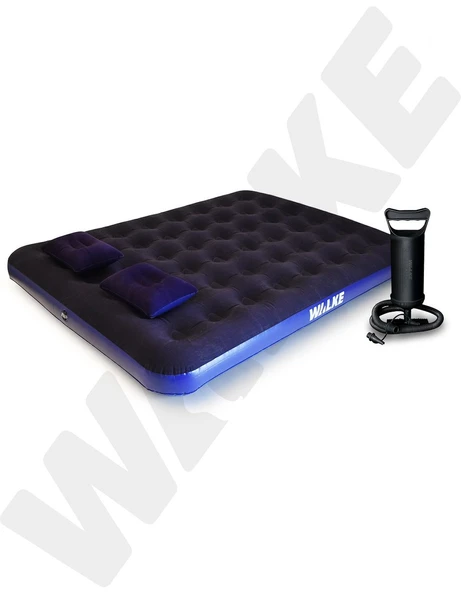 Walke Double Çift Kişilik Şişme Yatak Seti (2 Yastık + Pompa Dahil) 191x137x22 cm 2200 - Resim 8