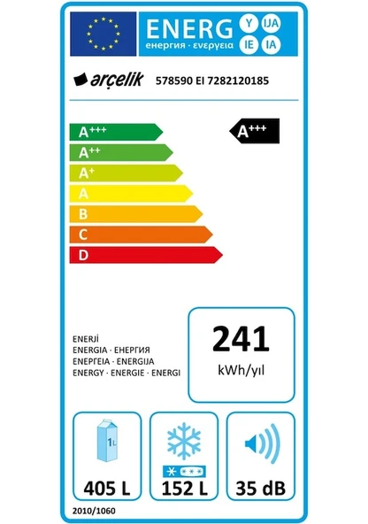 Arçelik 578590 EI 557 LT No-Frost Çift Kapılı Buzdolabı - 5