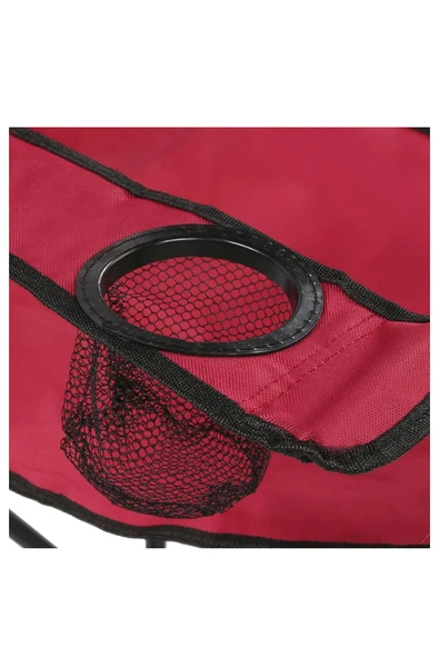 Katlanabilir Kamp Sandalyesi Piknik Sandalyesi Plaj Sandalyesi Kırmızı Taşıma Çantalı 4'lü - Resim 5