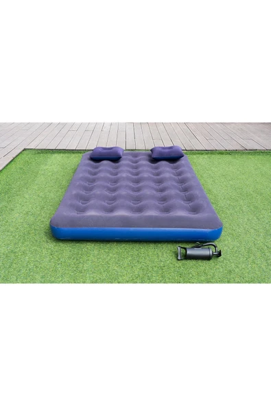 Walke Double Çift Kişilik Şişme Yatak Seti (2 Yastık + Pompa Dahil) 191*137*22 CM 2200 - 2