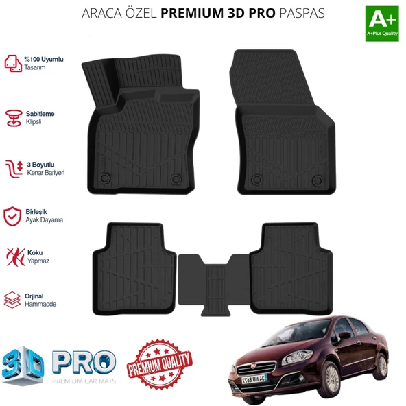 LİNEA ARACA ÖZEL 3D PASPAS 2008 2009 2010 2011 2012 2013 2014 2015 2016 2017 ürün görseli 1