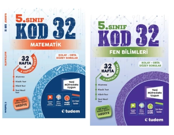 TUDEM YAYINLARI 5.SINIF KOD 32  MATEMATİK - FEN BİLİMLERİ