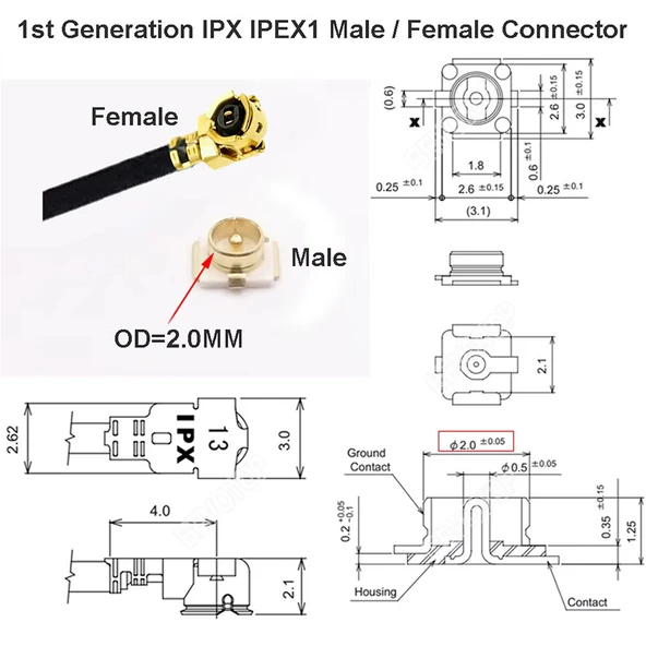 15cm Ipex1 Erkek İpex1 Dişi RF Bağlantı Kablosu  Altın Kaplama RF Anten Mhf1 UFL U.FL Mini PCIe Telefon Laptop Wifi Bluetooth Gsm Gps - 3