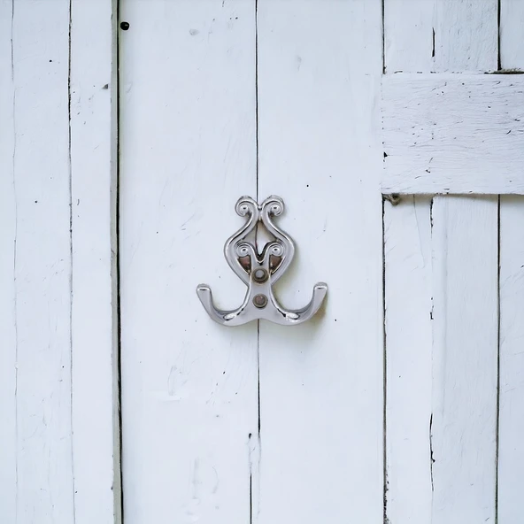 (5 ADET) Sırma Krom Metal Portmanto Vestiyer Duvar Dolap Elbise Askısı Kapı Askılığı Askılık - Resim 2