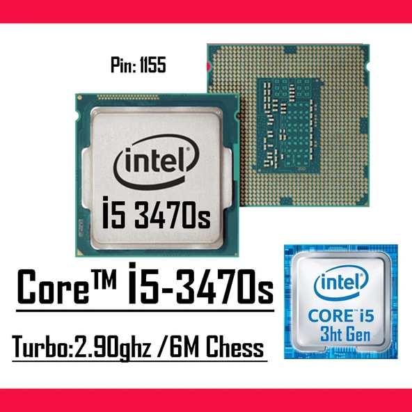 Intel® Core™ i5 3470s 2.90 Ghz 6mb Cache Lga 1155p Tray Masaüstü Bilgisayar İşlemci