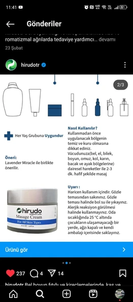 HİRUDO MASAJ VE AĞRI KREMİ - Resim 2
