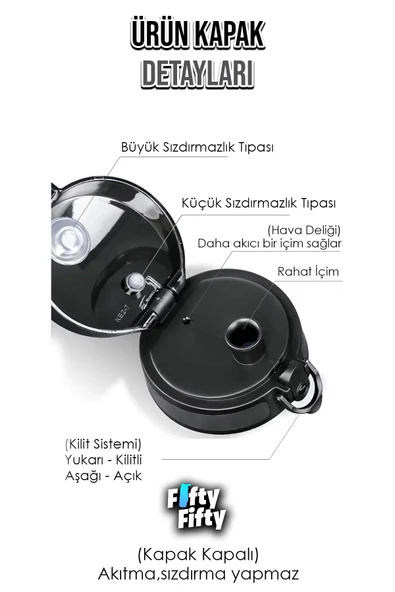 Uzspace 500 ML Kaydırmaz Maksimum Tutuş Destekli Tritan Su Matarası -FFUZ1215 - Resim 11