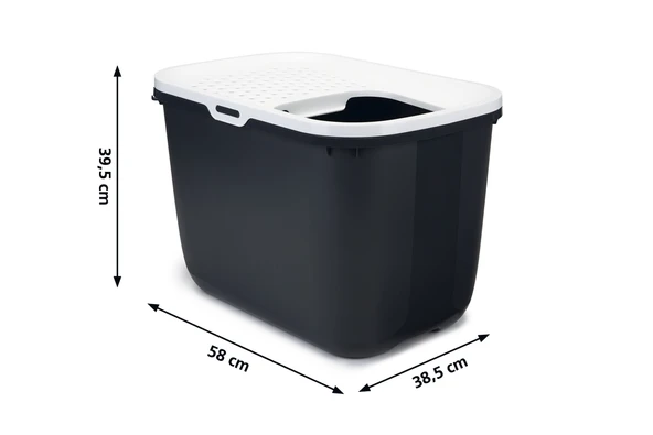 Beeztees Kapalı ve Derin Kedi Tuvaleti, Gri, 58x38,5x39,5cm - Resim 2