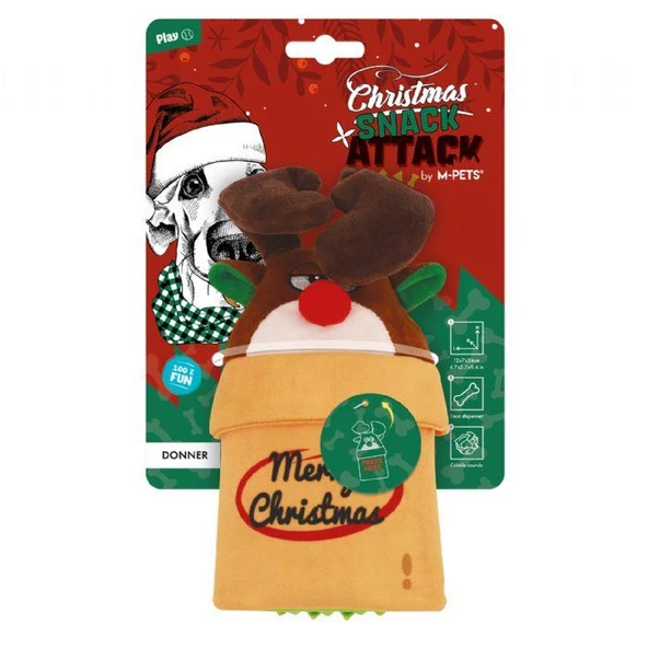 M-PETS CHRISTMAS DONNER SNACK ATTACK KÖPEK OYUNCAĞI