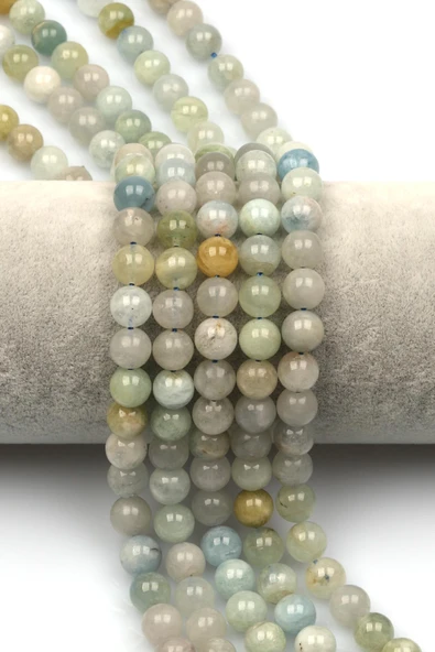 Akuamarin Doğal Taş Dizi 8 mm Küre Kesim ürün görseli