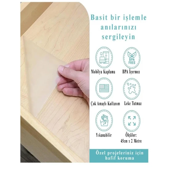 Dijifix Yapışkanlı Asetat 80micron 2mx45cm şeffaf 1 adet - 4