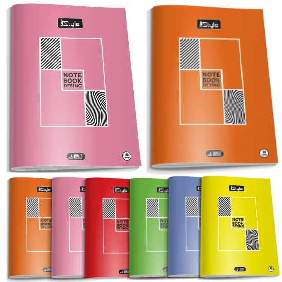 2 adet  a4 boy  plastik kapak 40 yaprak kareli defter  kenarı kırmızı çizgili